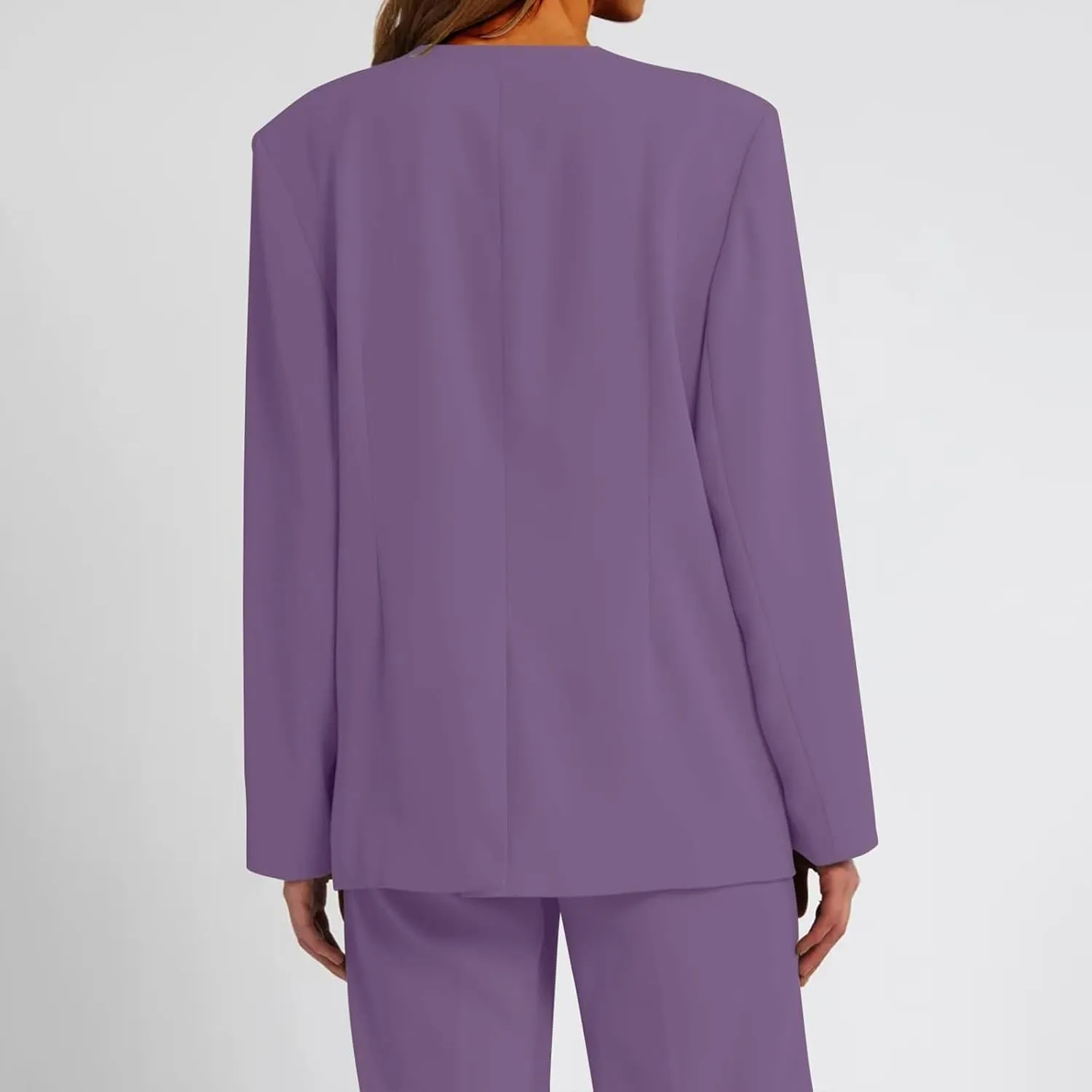 Casual Blazers for Women Business Texture Open Front Shoulder Drop Work Office Blazer Trendy Button Suit Jackets