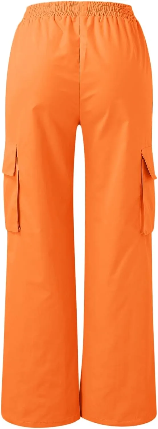 Casual Work Pants Women Women's Belt Less High Waisted Wide Leg Trousers Straight Leg Relaxed Style Trousers