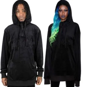 Fester Velour Unisex Hoodie | Black Soft Cotton