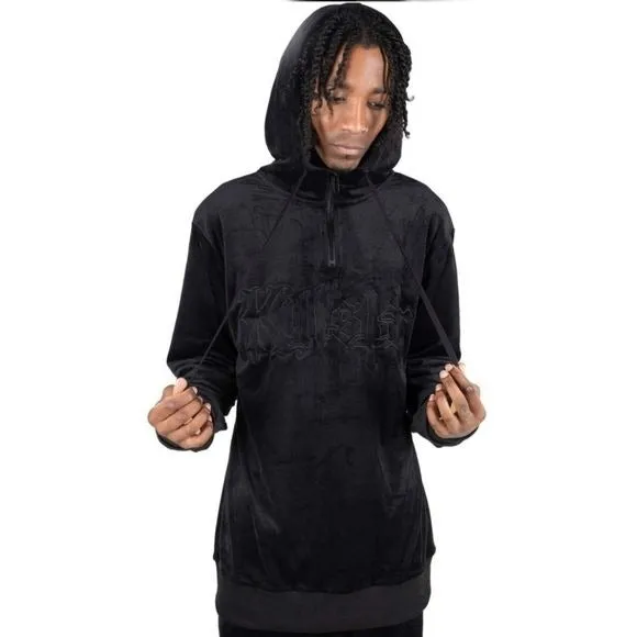 Fester Velour Unisex Hoodie | Black Soft Cotton