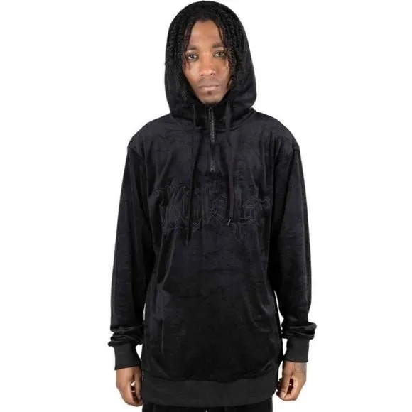 Fester Velour Unisex Hoodie | Black Soft Cotton