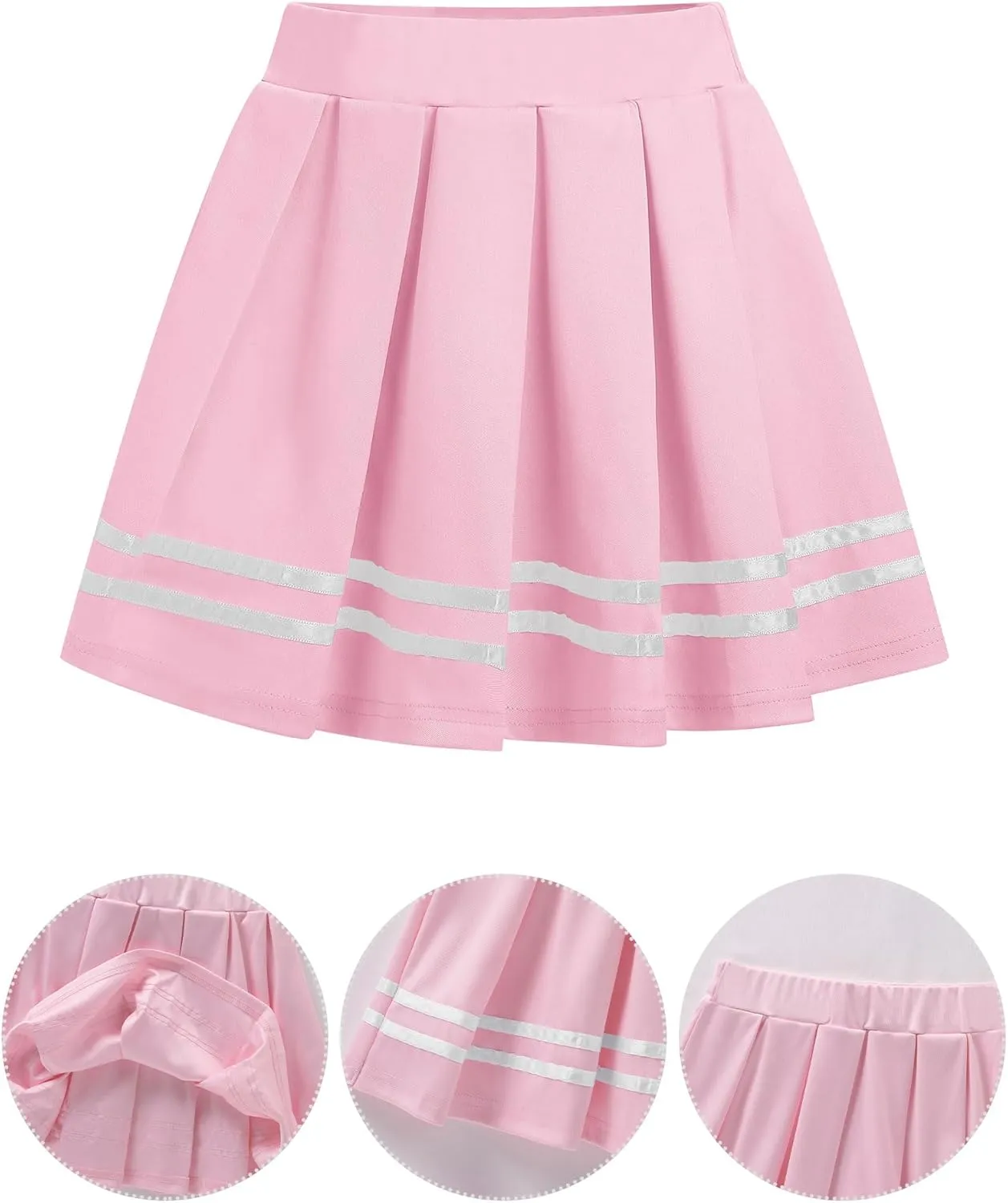 FYMNSI Women's Mini Pleated Skirt Retro High Waist School Girl Skirt Cheerleader Skirts Japanese Uniform Skirt Rave Bottoms