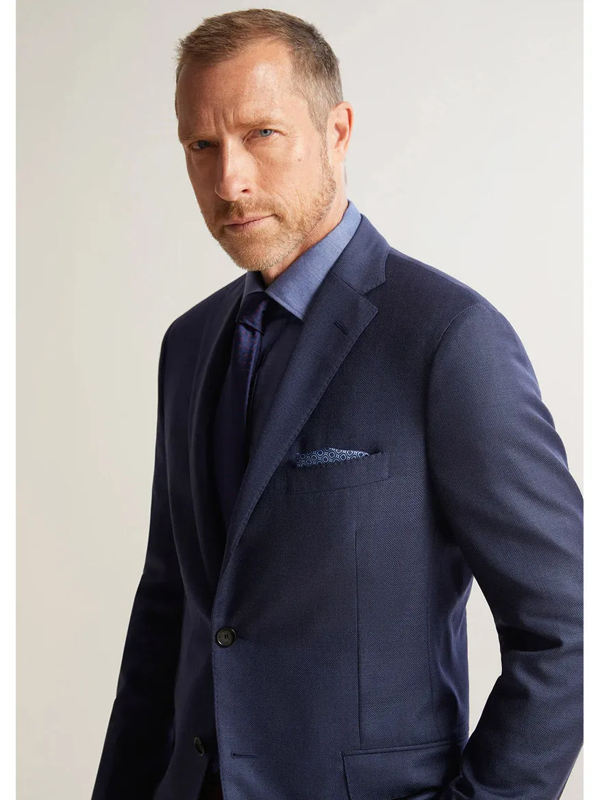 Hickey Freeman (Heritage Gold) Navy Hopsack Global Guardian Blazer