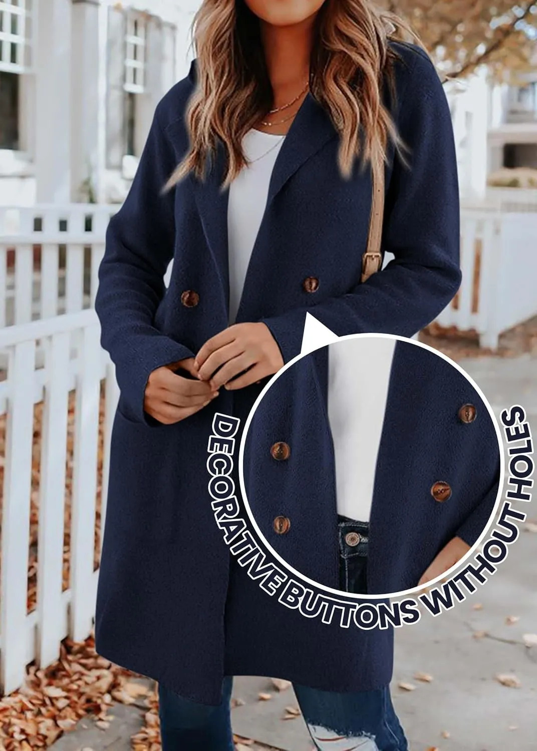 KIRUNDO Cardigan Sweaters for Women 2025 Fall Fashion Open Front Warm Thick Long Winter Coats Jackets Decorative Buttons