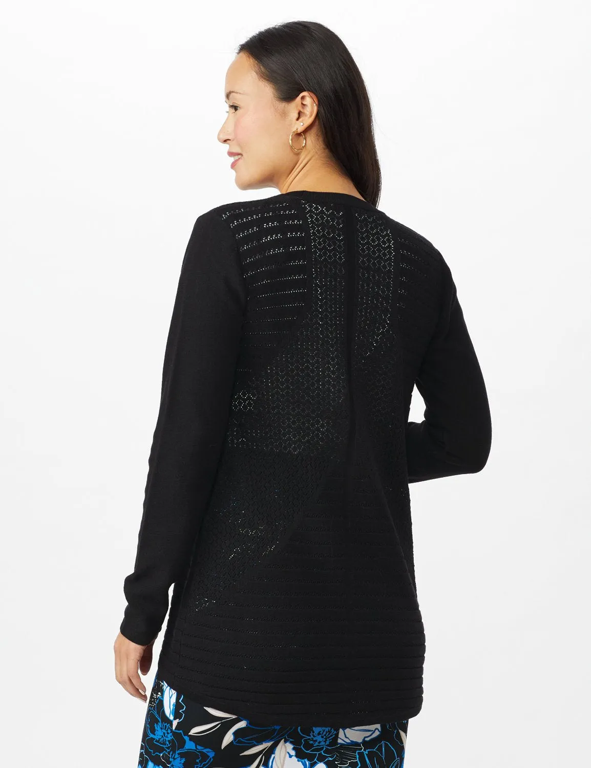 Long Sleeve Mitered Stitch Cardigan