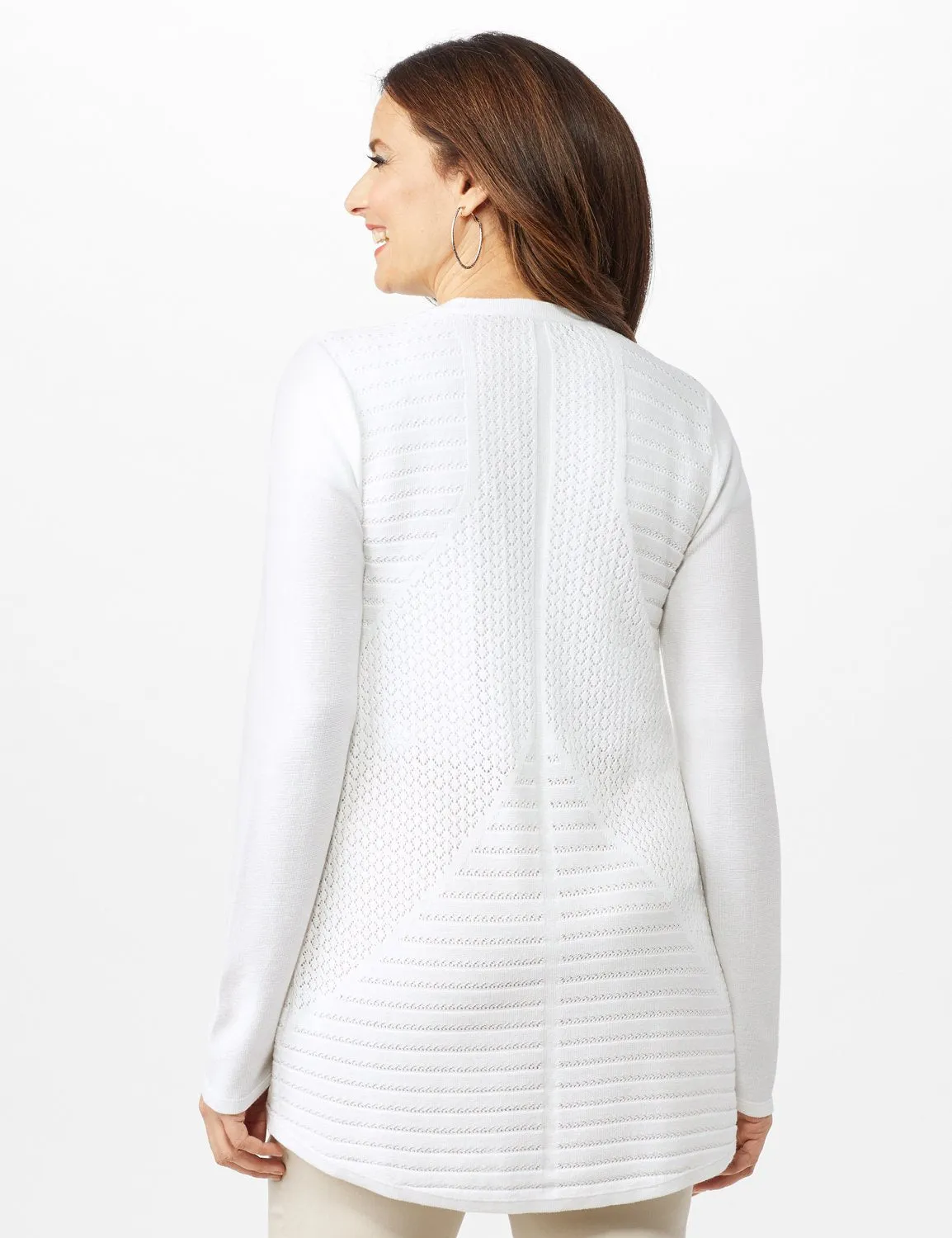 Long Sleeve Mitered Stitch Cardigan