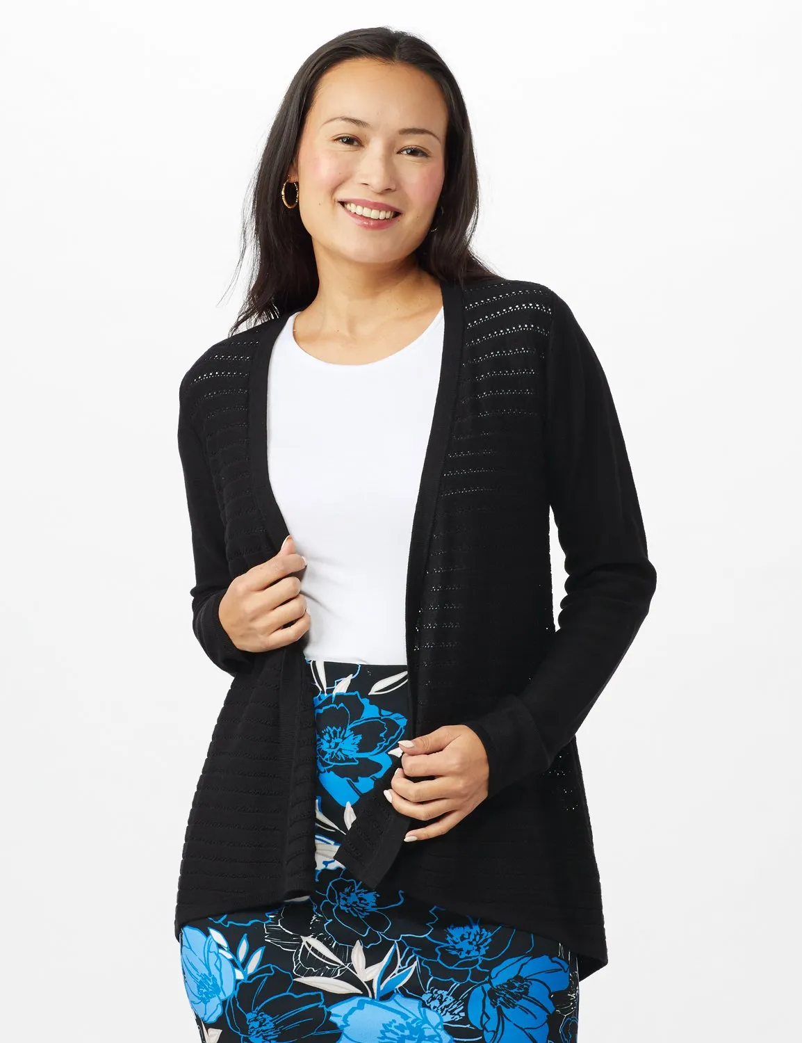 Long Sleeve Mitered Stitch Cardigan