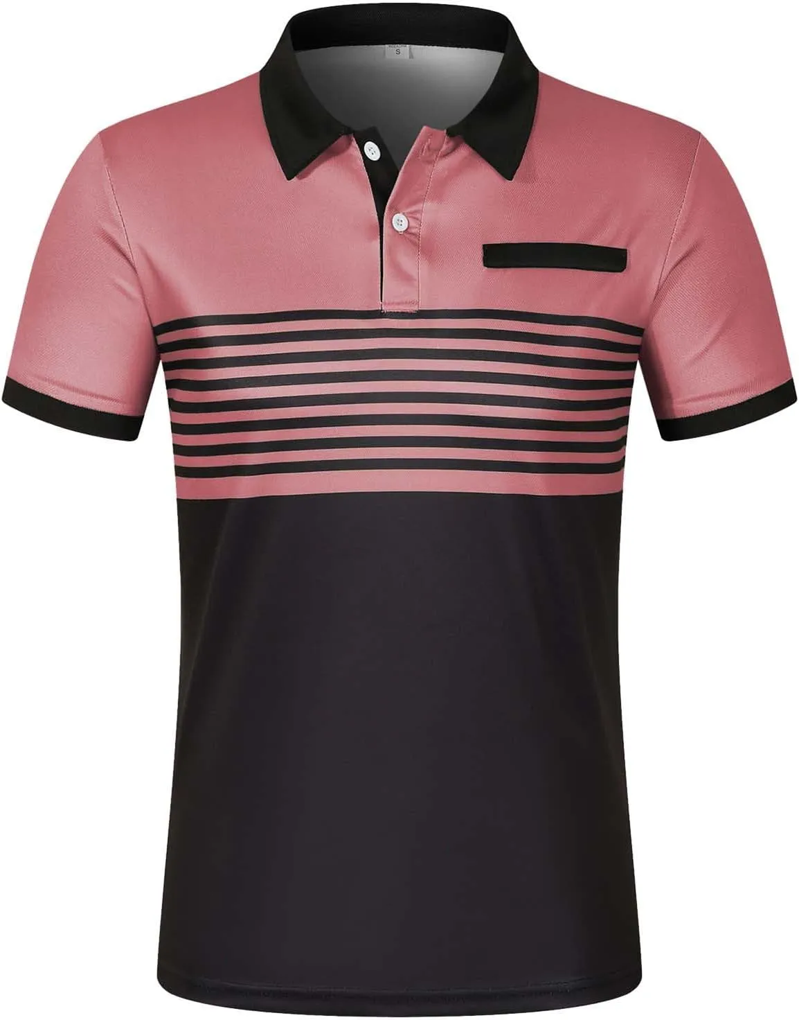 Mens Lightweight Golf Shirts with Pocket Button Down Short Sleeve Summer Casual Polos for Men Slim Fit Stretch Lapel Shirts