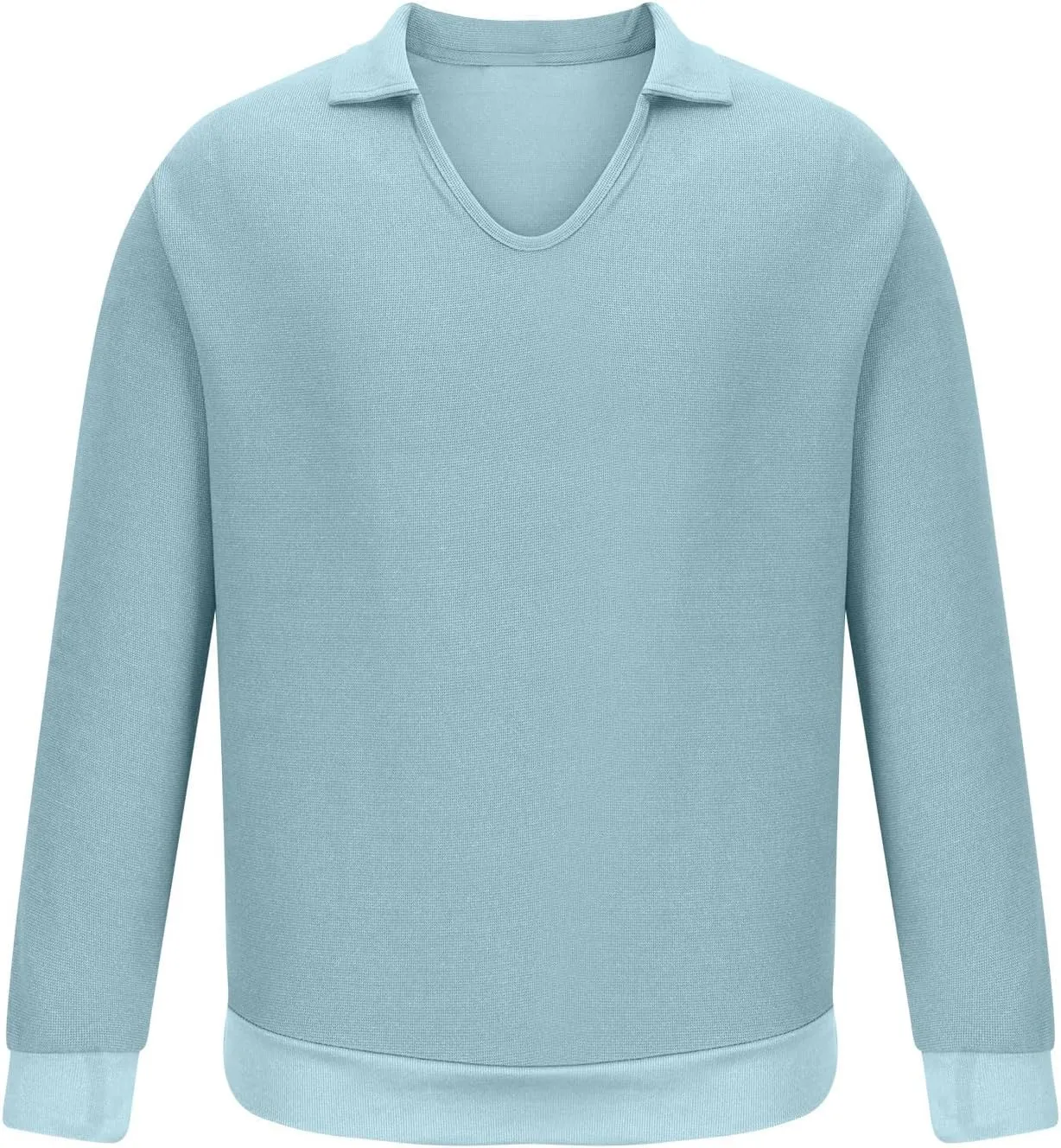 Mens Long Sleeve Lightweight Soft V-Neck Sweater Casual Slim Fit Ribbed Knit Pullover Tops Basic Knitted Sweaters
