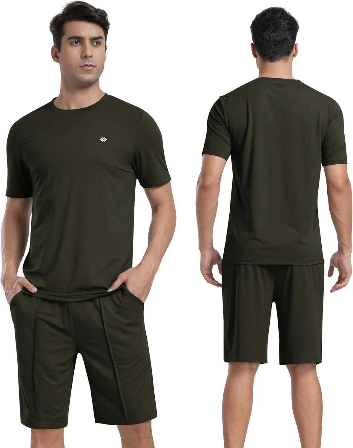 MoFiz Mens Tracksuits 2 Piece Short Set Outfits Cozy Lightweight Sweatsuits Active Running Sports Casual Sets