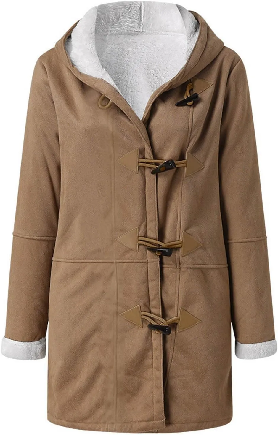 Plus Size Winter Coats for Women 2023 Warm Sherpa Fleece Lined Distressed Jackets Faux Suede Hooded Parka Outerwear
