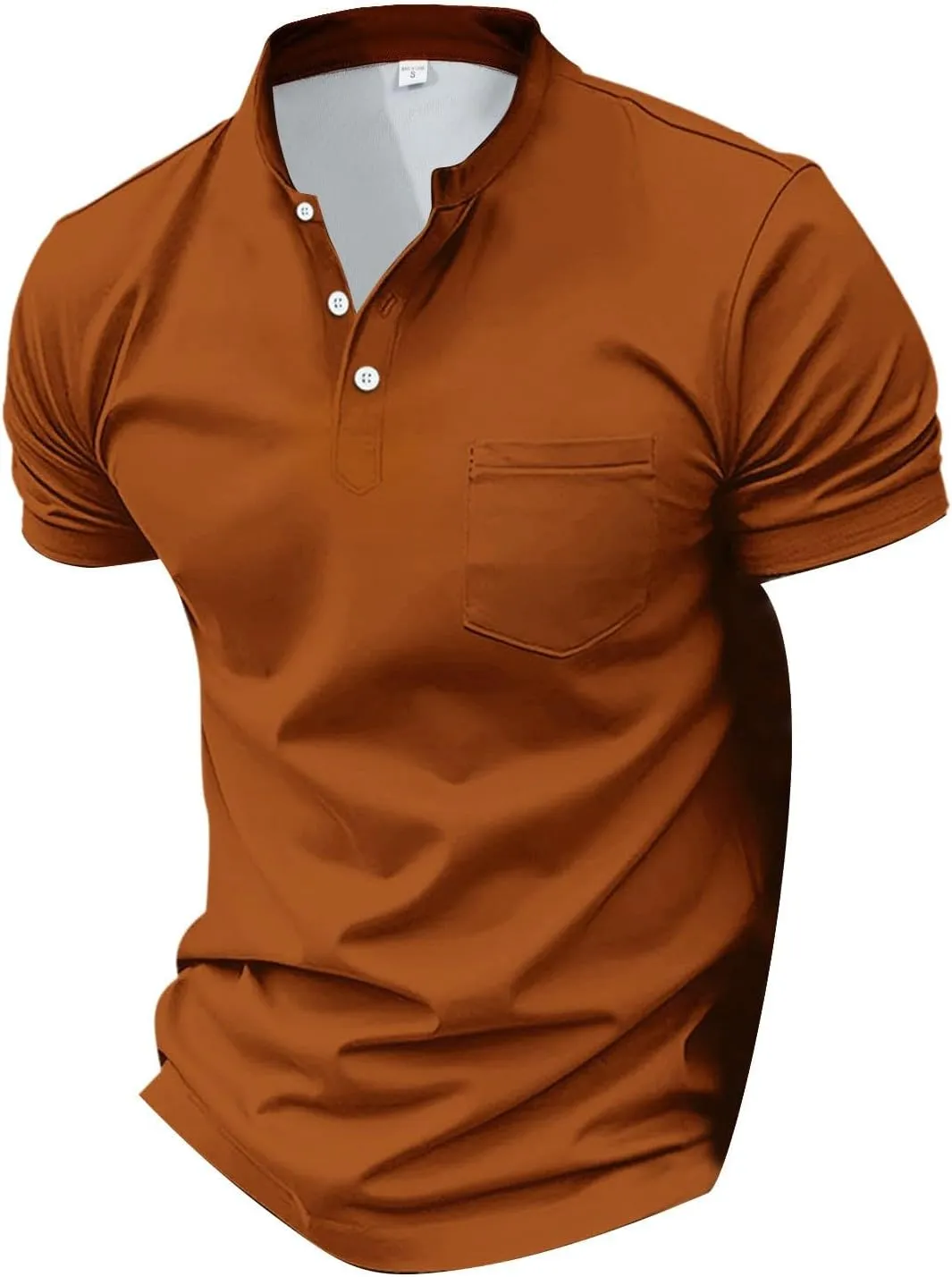 Short Sleeve Muscle Henley T-Shirts for Men Casual Cotton Gym Workout Athletic V Neck Tees Quick Dry Summer Work Polo Shirts