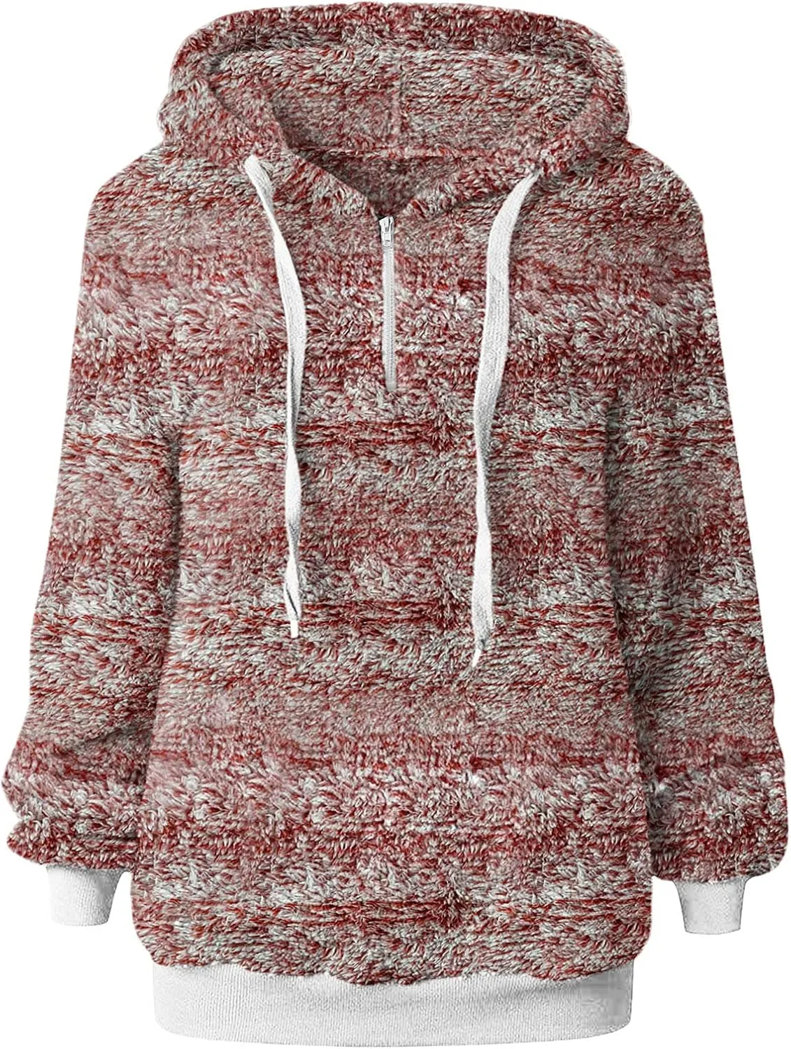 Womens Fuzzy Fleece Sweatshirts with Pockets 2023 Warm Winter Hoodie Warm Sherpa Pullover Outwear Long Sleeve Pullover