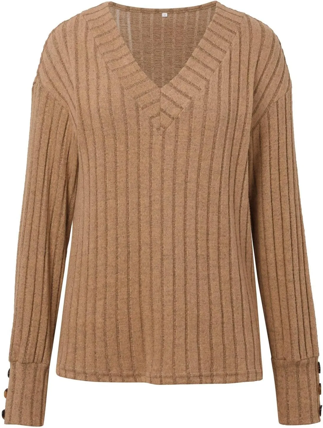 Womens Soft Long Sleeve V Neck Shirts Knitted Pullover Tunics Tops Casual Fall Lightweight Cozy Sweaters 2024