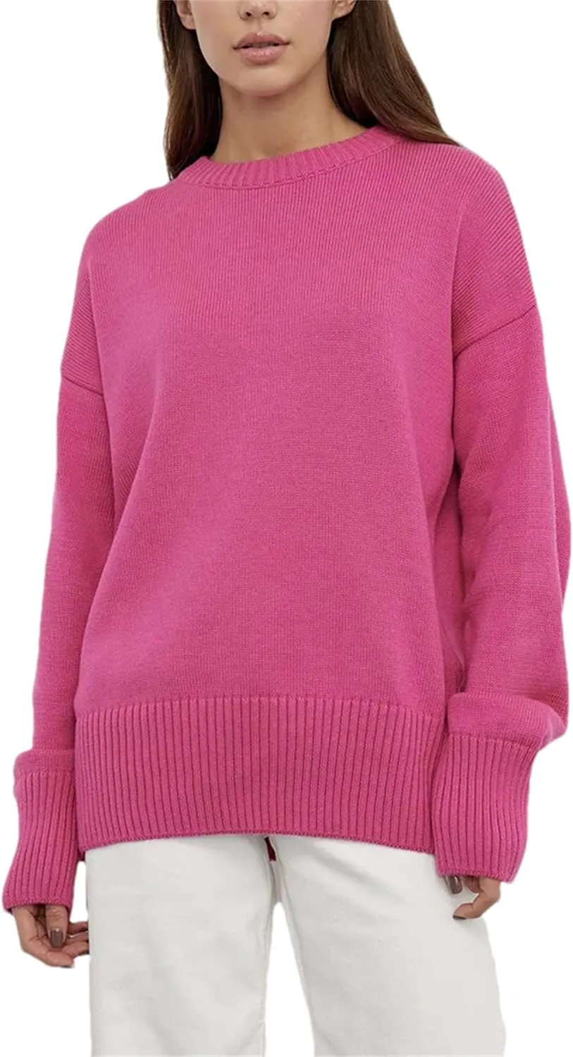 Women's Turtleneck Knitted Sweaters Oversize Winter Soft Thick Crewneck Pullover Knit Top